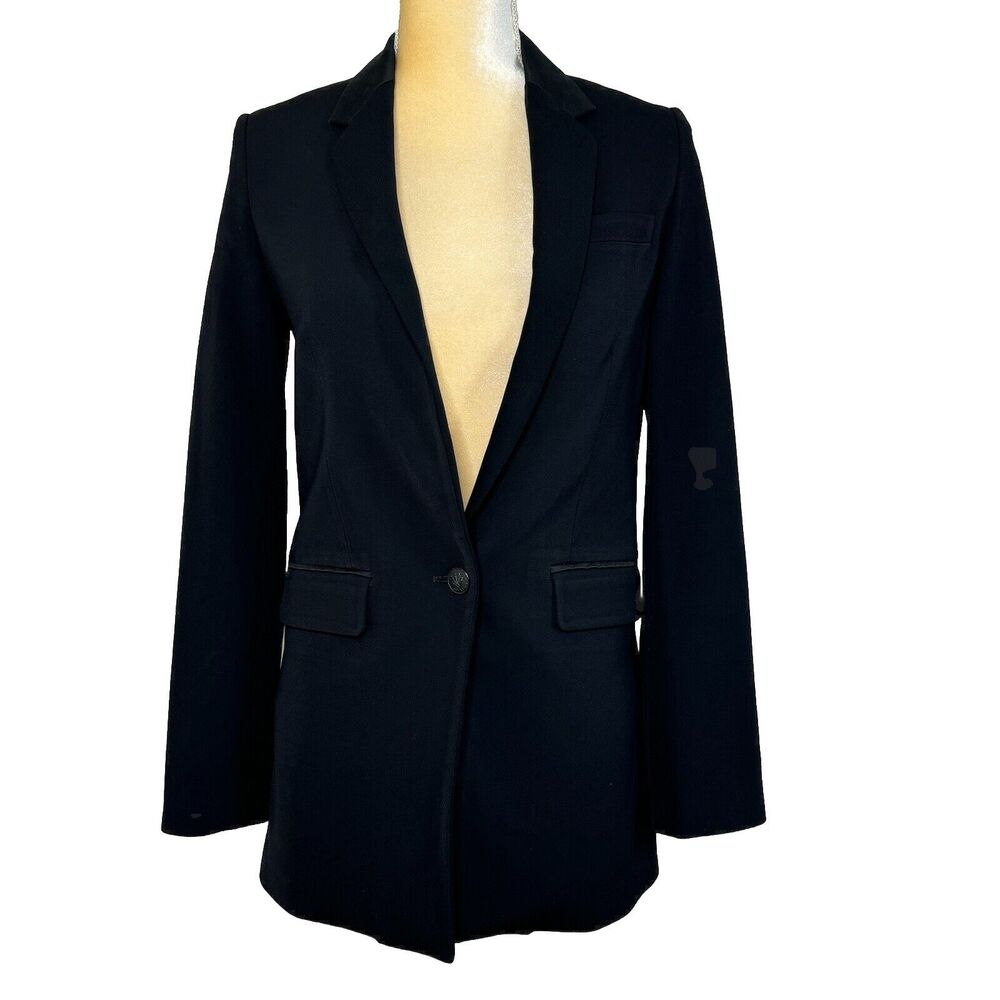 Rag & Bone Single Button Viscose Blazer Size 0 Bl… - image 1